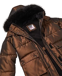 Kensie Girl Big Girls Iridescent Hooded Puffer Jacket