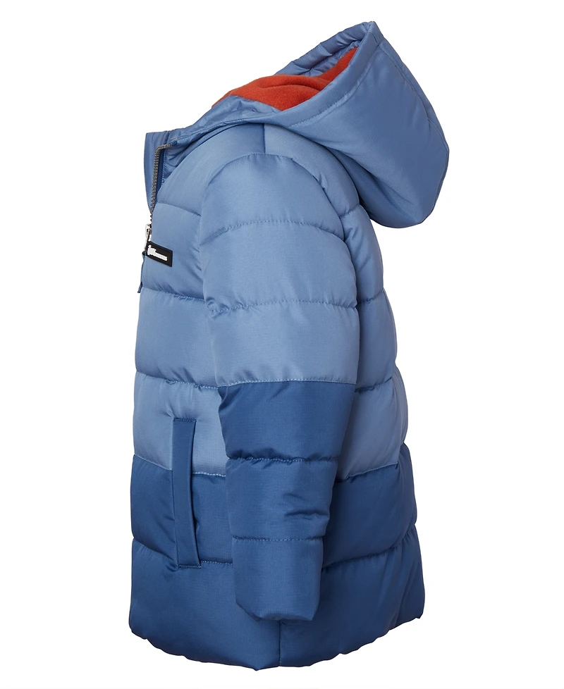 Ixtreme Big Boys Color Blocked Ripstop Puffer Jacket with Beanie