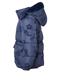 Kensie Girl Big Girls Flocked Floral Puffer Jacket