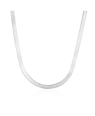 The Lovery Mini Herringbone Necklace 14K White Gold - 3 millimeters