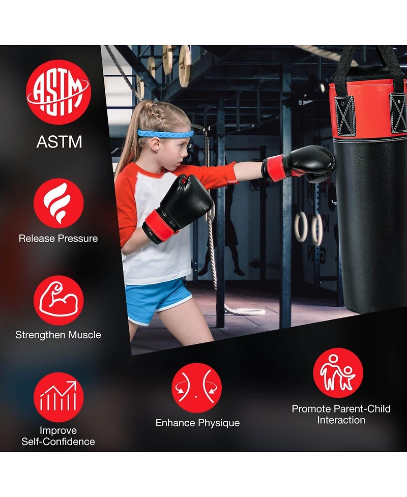 Akiudex Kids Punching Bag Set with Gloves and Mounting Kit