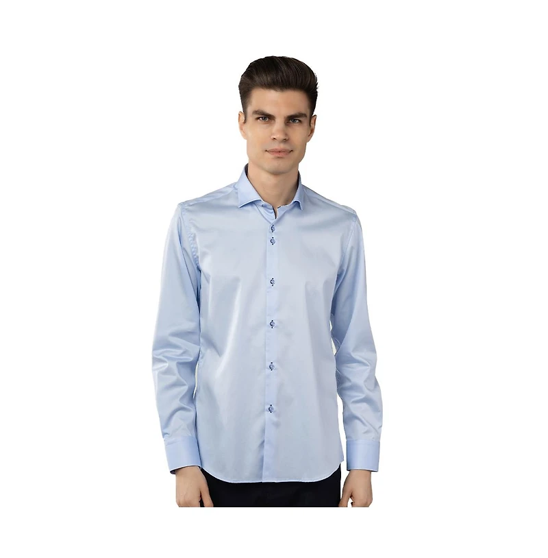 Luchiano Visconti Men's Solid Baby Blue Shirt