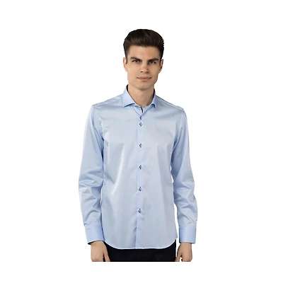 Luchiano Visconti Men's Solid Baby Blue Shirt
