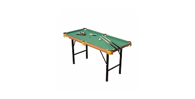 Slickblue Fleece Top Pool Table Set with Balls, Cues, and Rack for Home Game Room