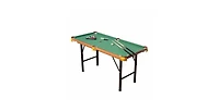 Slickblue Fleece Top Pool Table Set with Balls, Cues, and Rack for Home Game Room