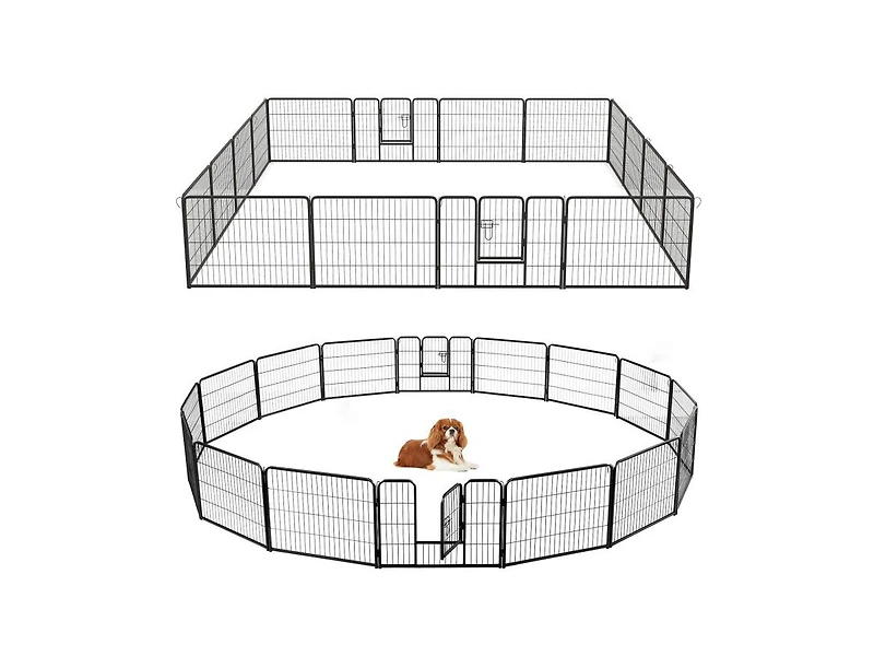 Akiudex Heavy-Duty 16-Panel Dog Playpen with Lockable Door
