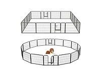 Akiudex Heavy-Duty 16-Panel Dog Playpen with Lockable Door