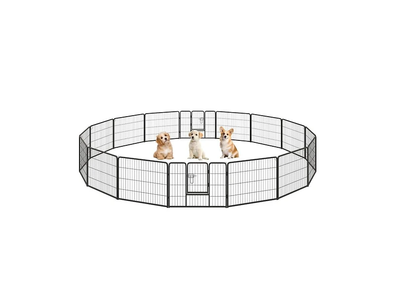 Akiudex Heavy-Duty 16-Panel Dog Playpen with Lockable Door