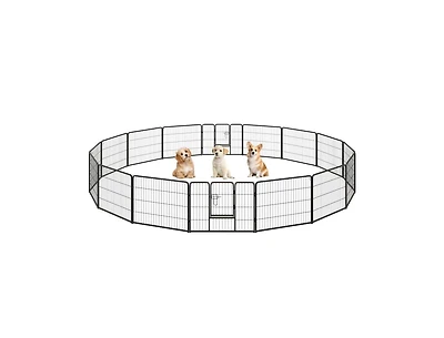 Akiudex Heavy-Duty 16-Panel Dog Playpen with Lockable Door