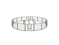 Akiudex Heavy-Duty 16-Panel Dog Playpen with Lockable Door
