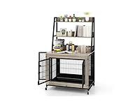 Akiudex 2-in-1 Dog Crate with Storage and Flip-Top Access