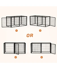 Aostirmotor 63 in. L x 29.9 in. W x 31.9 in. H. Dog Crate 63" Dog Kennel for Small Medium Dogs, Puppy Dog Playpen with Top in Black.