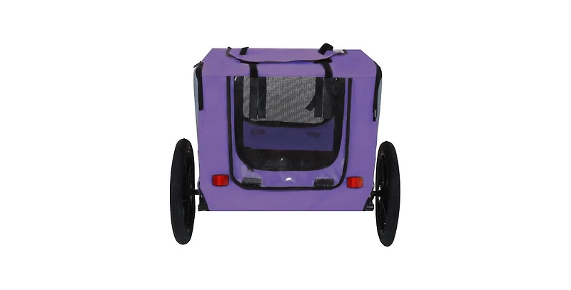 Purple Outdoor Heavy Duty Collapsible Pet Bike Trailer with Universal Hitch Foldable Dog Cargo Carrier Cart for Bicycles