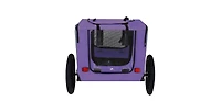Purple Outdoor Heavy Duty Collapsible Pet Bike Trailer with Universal Hitch Foldable Dog Cargo Carrier Cart for Bicycles