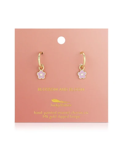 Lucky Feather Hoops with Drop - Flower - Flower