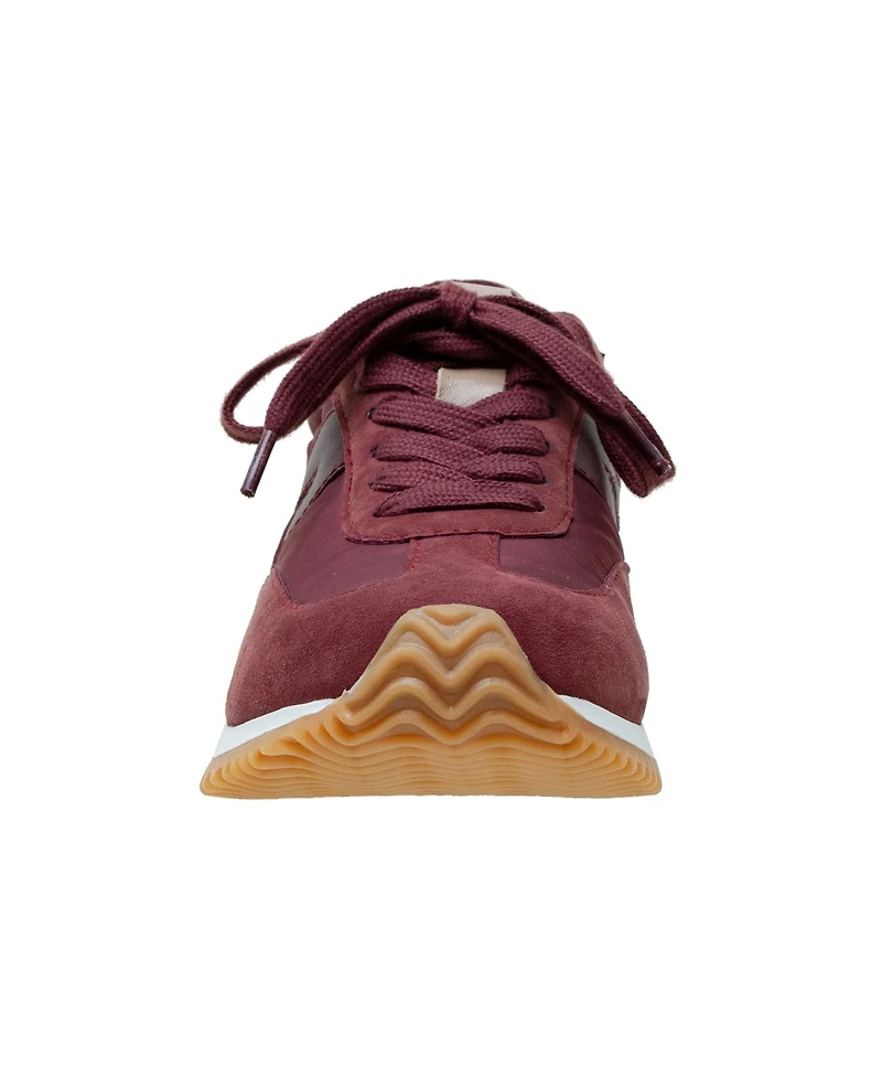 Kaisa | Low Profile Lace-up Nylon and Leather Trainers