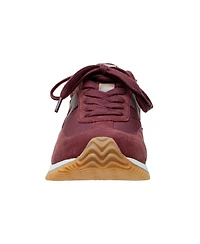 Kaisa | Low Profile Lace-up Nylon and Leather Trainers