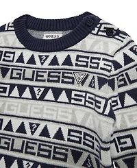 Guess Baby Boys 2-Piece Long Sleeve Crew Neck Sweater and Pant Set