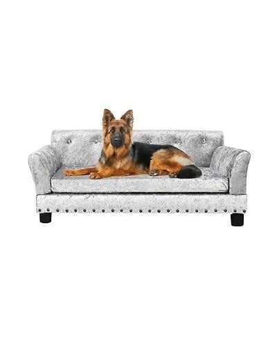 Bingopaw Large Dog Cat Pet Elevated Raised Bed Sofa for All Breed Super Soft Mat Pad