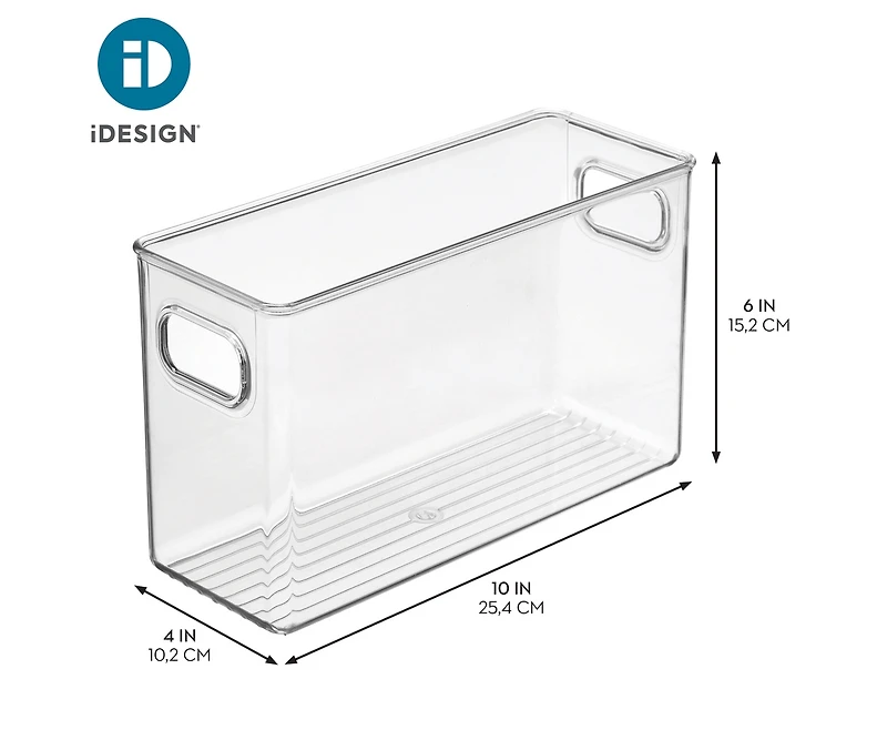 iDesign Set of 2 Pantry Storage Bins with Handles - Clear