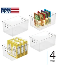 iDesign Pantry Storage Bin with Handles, Set of 4, Clear, Made in Usa