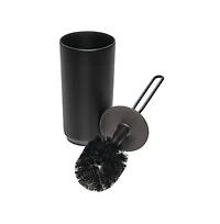 iDesign Stainless Steel Toilet Brush and Holder for Bathroom - Matte Black