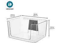 iDesign Large Wall-Mounted Open-Front Bin/Bracket, Set of 2, Clear, Made in Usa