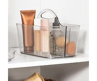 iDesign 4-Section Storage Caddy with Handle, Set of 2, Clear, Made in Usa