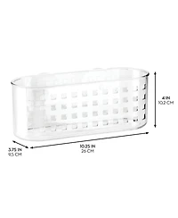 iDesign Plastic Suction Shower Basket for Bathroom, Set of 2, Clear, Made in Usa