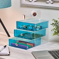 iDesign Stackable 3-Drawer Vanity Makeup Organizer