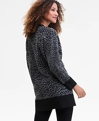 I.n.c. International Concepts Women's Jacquard Animal-Print Long Cardigan, Macy's Exclusive