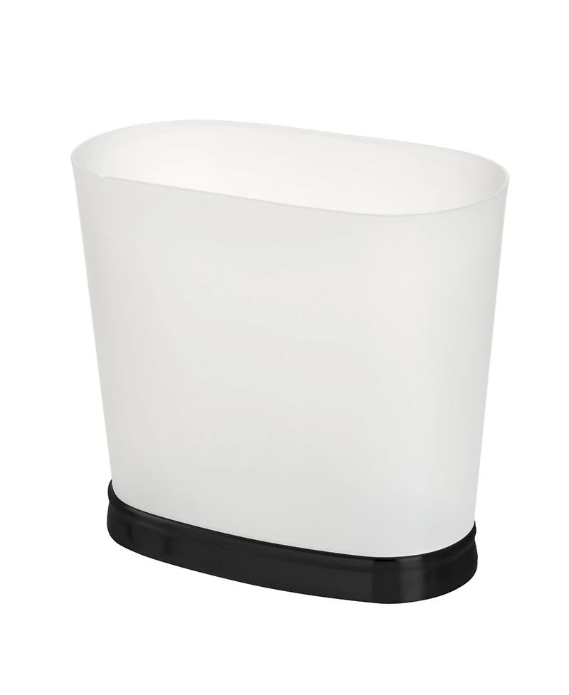 iDesign mSmall Oval Bathroom Trash Can - Frost/Matte Black - Made in Usa