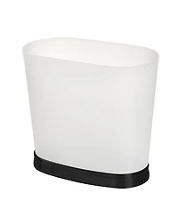 iDesign mSmall Oval Bathroom Trash Can - Frost/Matte Black - Made in Usa
