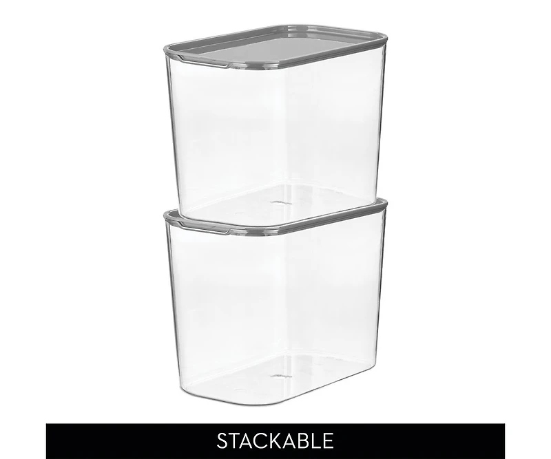 iDesign Wallspace Tall Inner Bin with Lid - Clear/Charcoal - Made in Usa