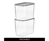 iDesign Wallspace Tall Inner Bin with Lid - Clear/Charcoal - Made in Usa