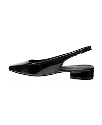 Cielo | Leather Low Block Heel Slingback Pumps