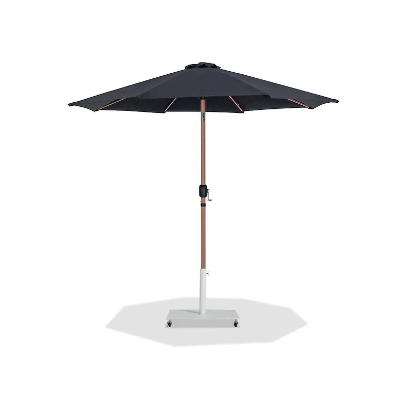 Meridian Furniture Fiji White Fabric / Matte Aluminum Patio Umbrella with Base Sets