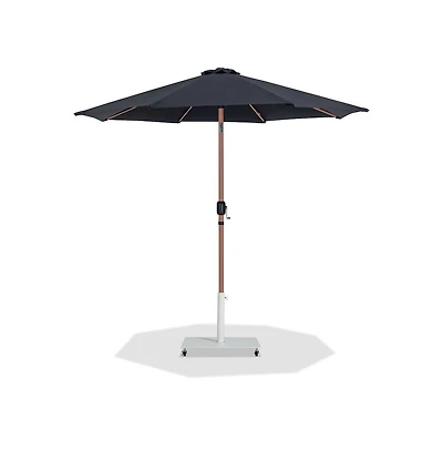 Meridian Furniture Fiji White Fabric / Matte Aluminum Patio Umbrella with Base Sets