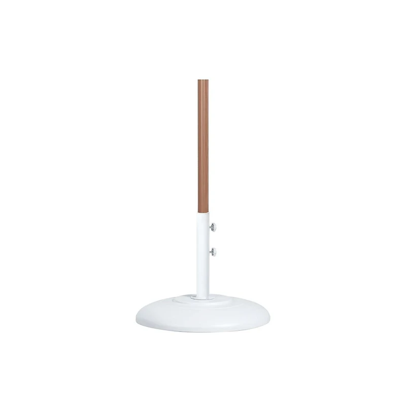 Meridian Furniture Fiji Beige Fabric / Matte White Aluminum Patio Umbrella with Base Sets
