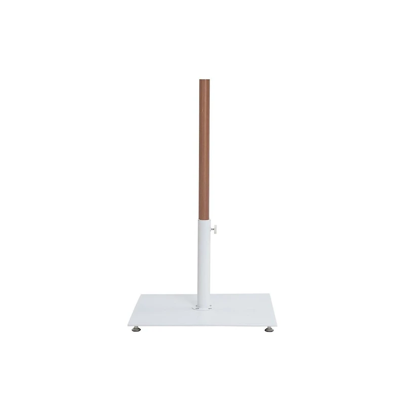 Meridian Furniture Amalfi Navy With Cream Piping / Matte Metal Patio Umbrella with Base Sets