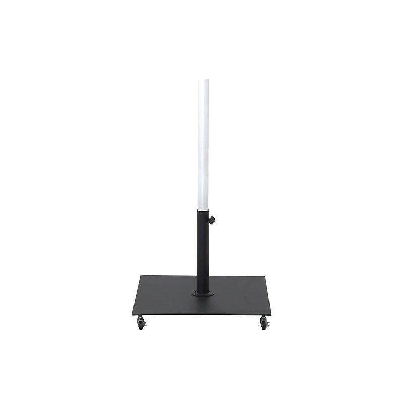 Meridian Furniture Amalfi Black With Cream Piping / Matte Black Metal Patio Umbrella with Base Sets