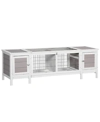 PawHut Rabbit Hutch, Bunny Cage, Guinea Pig House,