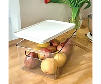 iDesign Pantry Bin with Removable Lid for Kitchen, Set of 6, Clear/White