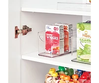 iDesign Stackable Pantry Storage Bin with Handles, Set of 4, Clear, Made in Usa