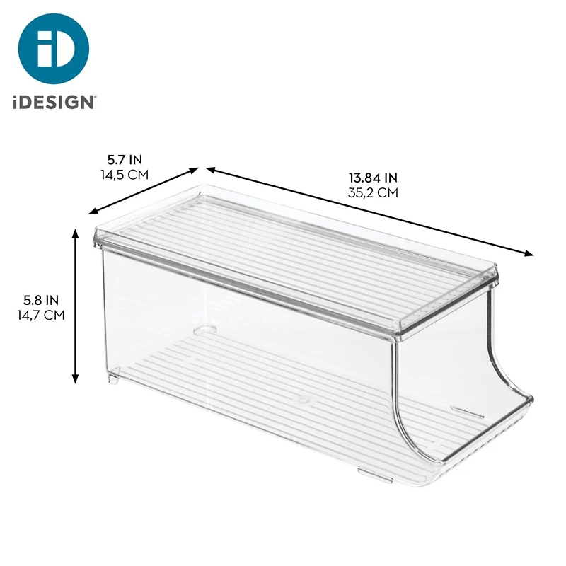 iDesign Soda Can Organizer with Lid for Pantry - Set of - Clear