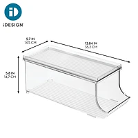 iDesign Soda Can Organizer with Lid for Pantry - Set of - Clear