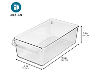iDesign Fridge Storage Tray with Handle - Set of 4 - Clear