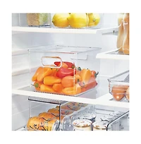 iDesign Fridge Storage Bin Set with Bottle Holder, Set of 8, Clear