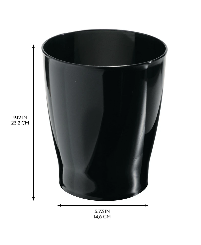 iDesign Small Round Plastic Bathroom Trash Can - Set of 4 - Made in Usa