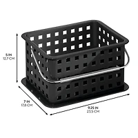 iDesign Small Stackable Shower Caddy Basket, Set of 3, Black, Made in Usa